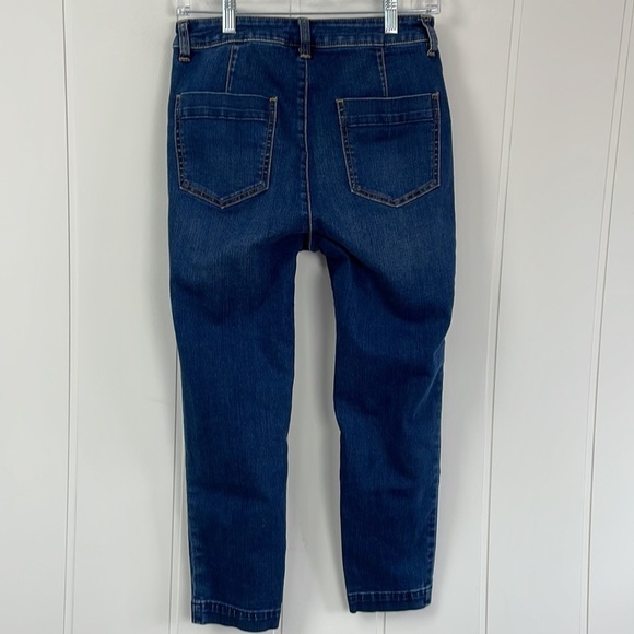 Free People High Rise Skinny Cropped Jeans Women's Size 29 Side Zip Stretch Soft - Picture 8 of 13